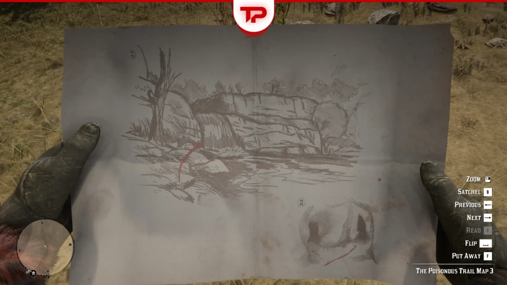 گنج Poisonous Trail در RDR2؛ نقشه‌ها و مسیر غار؛ تصویر منبع